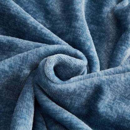 Damier Winter Plüsch Bettwäsche Set Blau 220x240cm