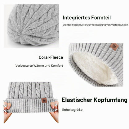 3-teiliges Winterset: Mütze, Schal & Handschuhe