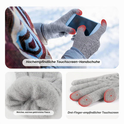 3-teiliges Winterset: Mütze, Schal & Handschuhe