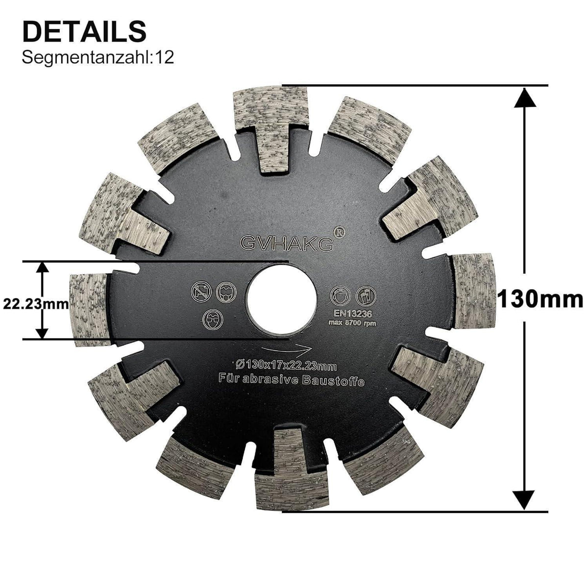 Diamant Frässcheibe 130mm für Fußbodenheizung & Estrich