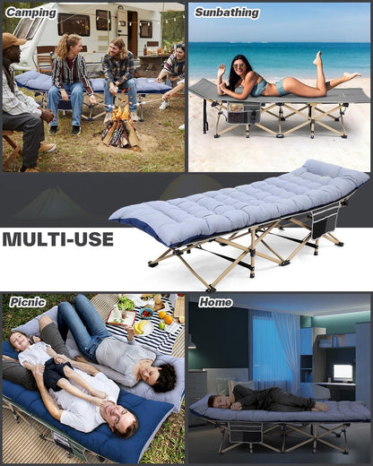 Sportneer Klappbares Feldbett mit Matratze 71cm Breite für Camping, Garten und Reisen