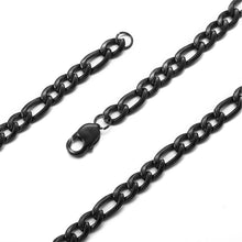 Herren Silber Edelstahl Panzerkette 9mm 45-65cm Schwarz Gold
