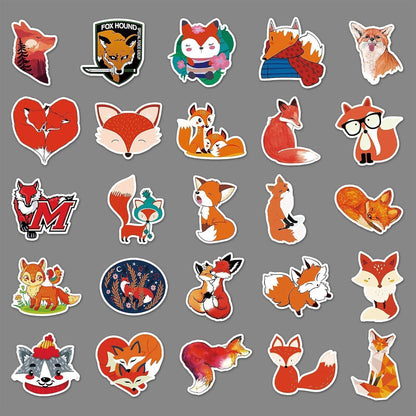 50x Fuchs Aufkleber Set – Wasserdicht & Vielseitig