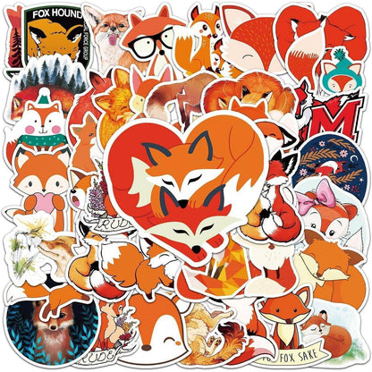 50x Fuchs Aufkleber Set – Wasserdicht & Vielseitig