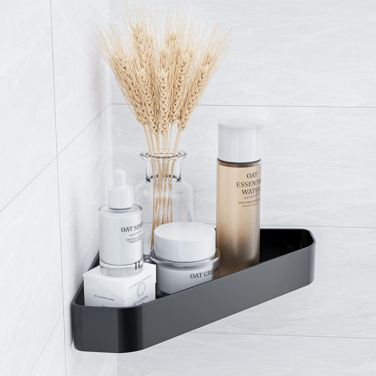 Duschablage Schwarz ohne Bohren Organizer Edelstahl für dusche