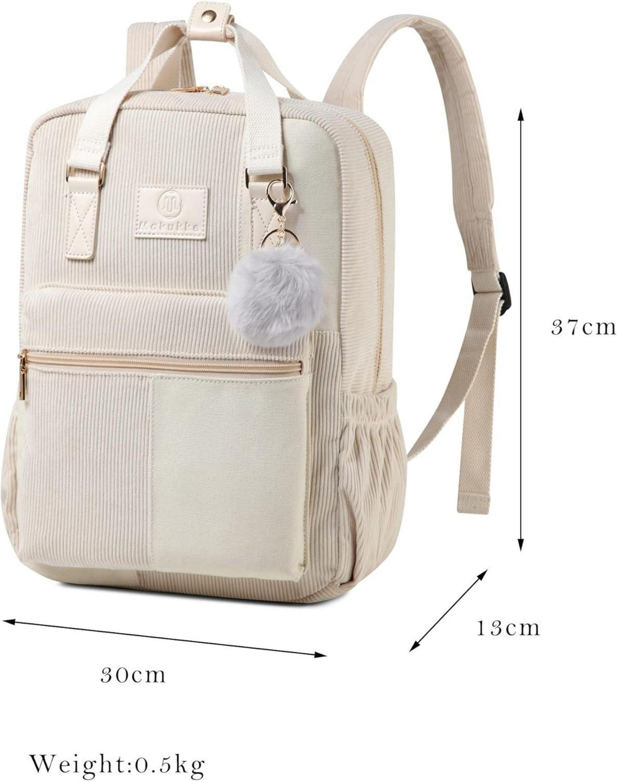 Makukke Cord Rucksack Damen Herren Anti-Theft Daypack Blau