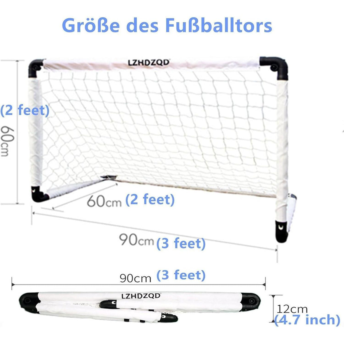 Klappbares Fußballtor für Kinder 90x60cm, tragbar & faltbar