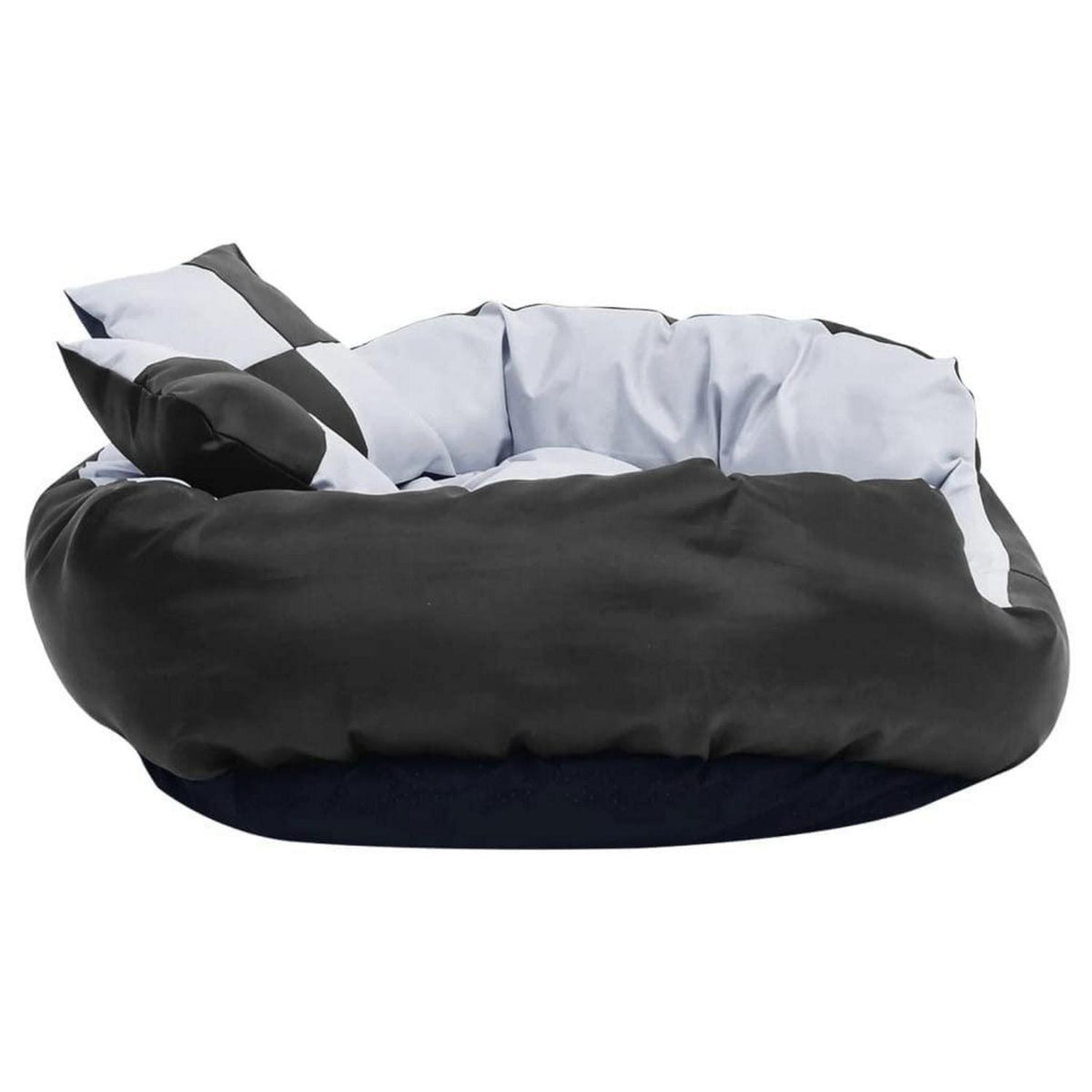 Wendbares Hundekissen 85x70x20 cm – Grau & Schwarz mit Kissen