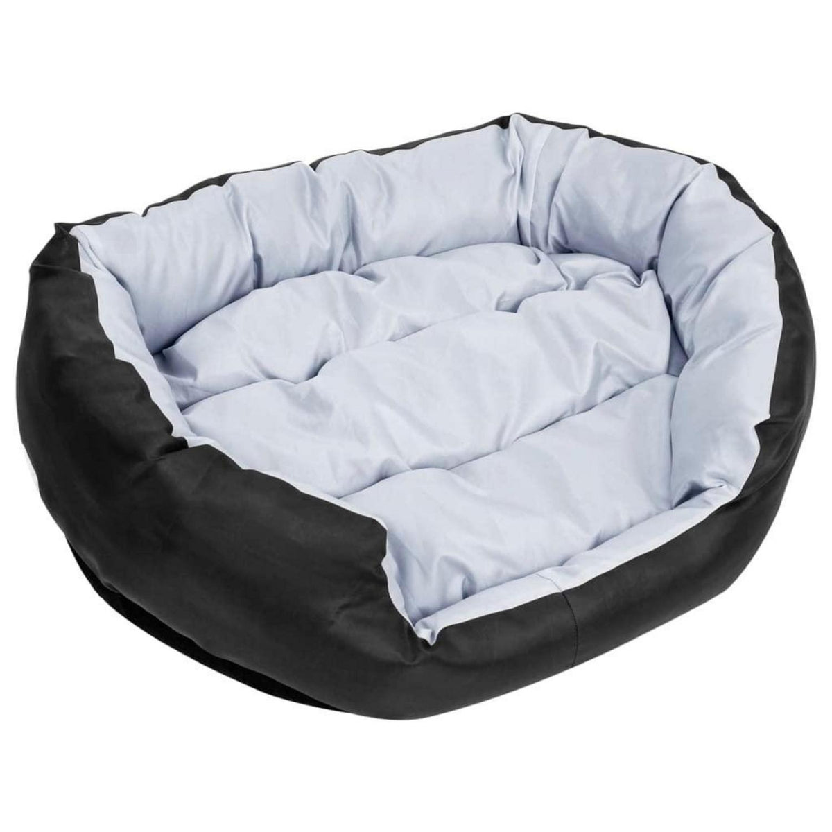 Wendbares Hundekissen 85x70x20 cm – Grau & Schwarz mit Kissen