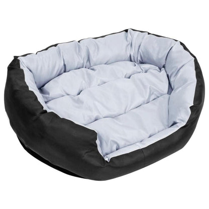 Wendbares Hundekissen 85x70x20 cm – Grau & Schwarz mit Kissen
