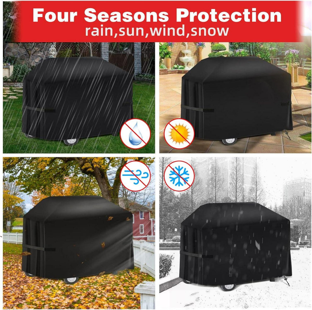 Grillabdeckung 420D Oxford-Stoff Gasgrill Abdeckhaube 170x61x117 cm