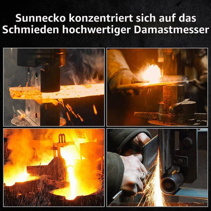 8 Zoll Damast Kochmesser mit eingelegtem Griff