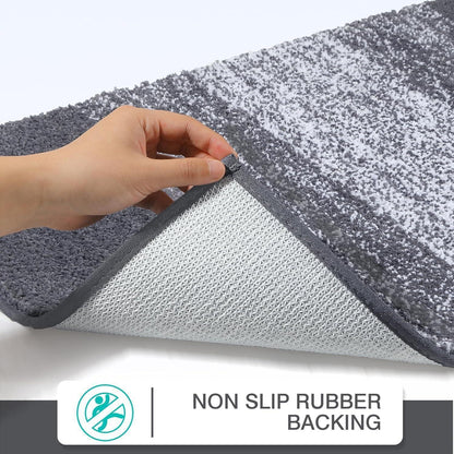 Rutschfester Badteppich 45x65 cm - Weiche Mikrofaser Matte Grau