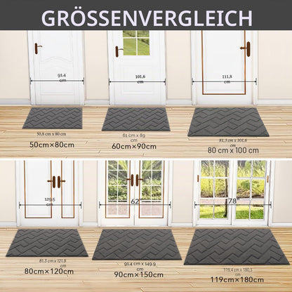 Fußmatte Innen 80x100cm – Rutschfest & Saugfähig, Grau