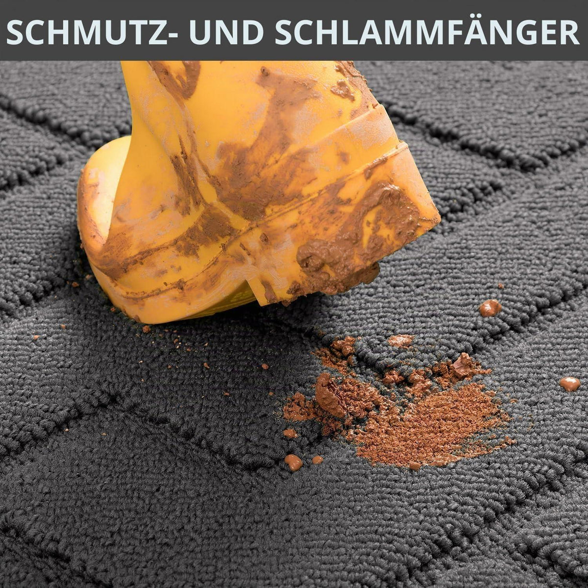 Fußmatte Innen 80x100cm – Rutschfest & Saugfähig, Grau