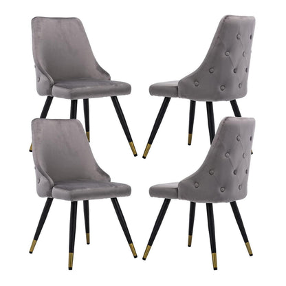 Samt Esszimmerstühle Set 4er – Modern & Komfortabel Grau