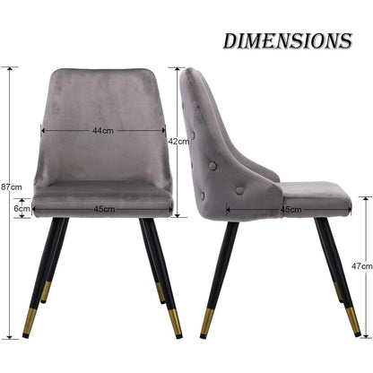 Samt Esszimmerstühle Set 4er – Modern & Komfortabel Grau