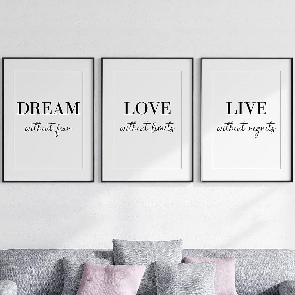 3er Poster Set Schwarz Weiß Linie Kunst 40x50cm