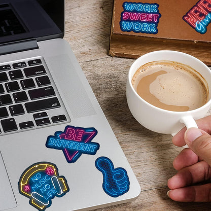 100 Neon Sprüche Aufkleber – Motivationssticker für Journal & Laptop