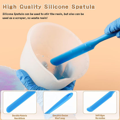 Silikon Messbecher Set Epoxidharz | 600ml & 100ml Becher + Zubehör