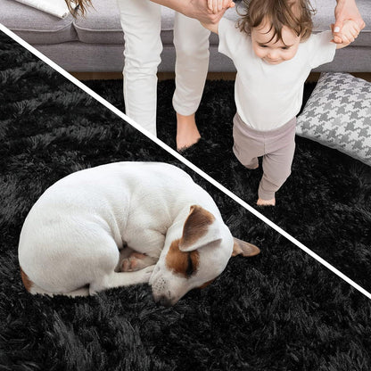 Hochflor Shaggy Teppich Schwarz 200 x 300 cm - Superweich & Flauschig