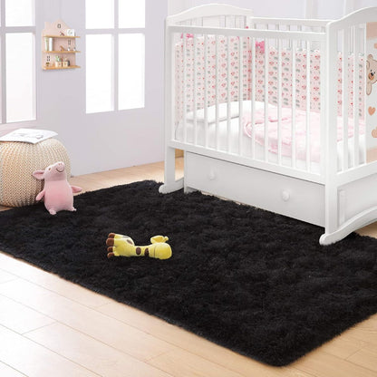 Hochflor Shaggy Teppich Schwarz 200 x 300 cm - Superweich & Flauschig