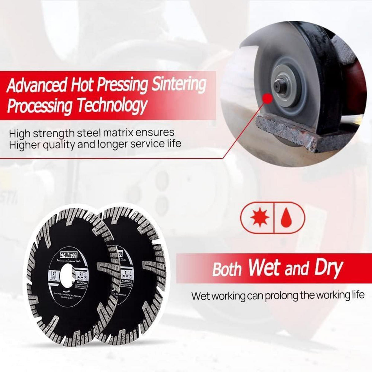Diamant-Trennscheibe 115mm Turbo für Winkelschleifer & Sägen
