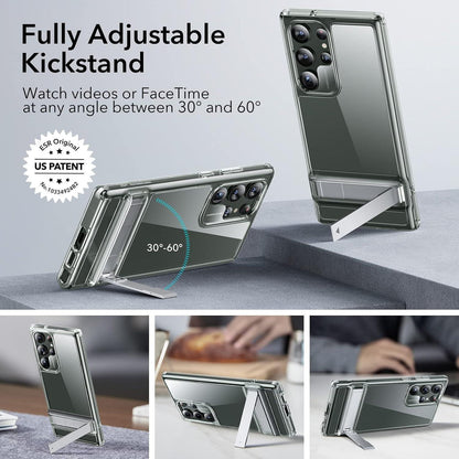 Galaxy S23 Ultra Hülle mit Ständer, 3 Standmodi, Sturzschutz
