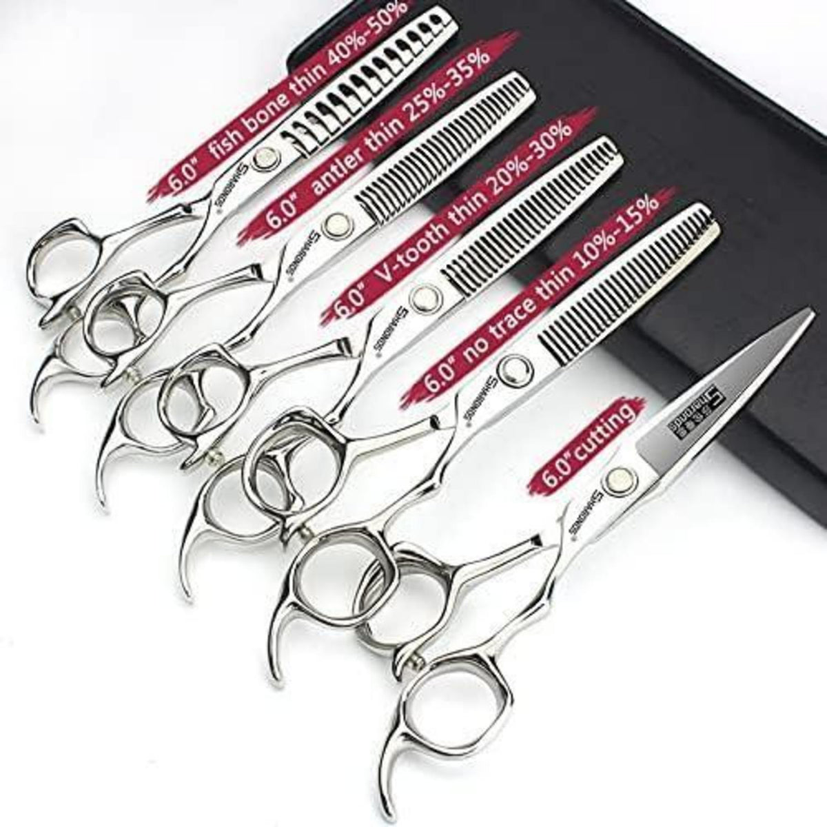 Professionelle Haarschere 6/6.5 Zoll – Friseur Effilierschere 5er Set