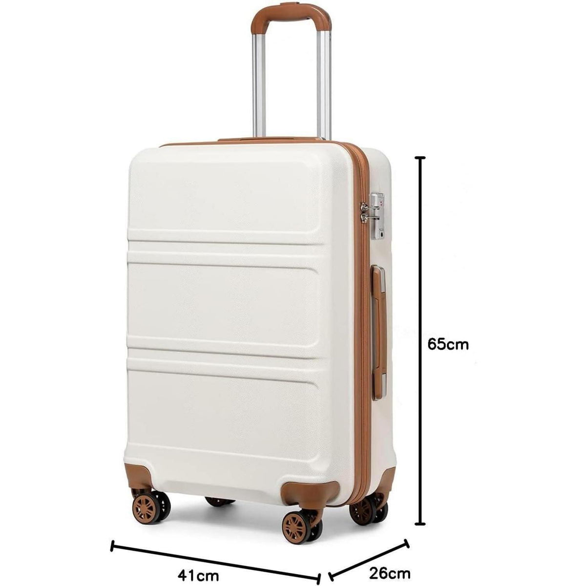 Hartschalenkoffer L (65cm) Cremeweiß mit TSA Schloss