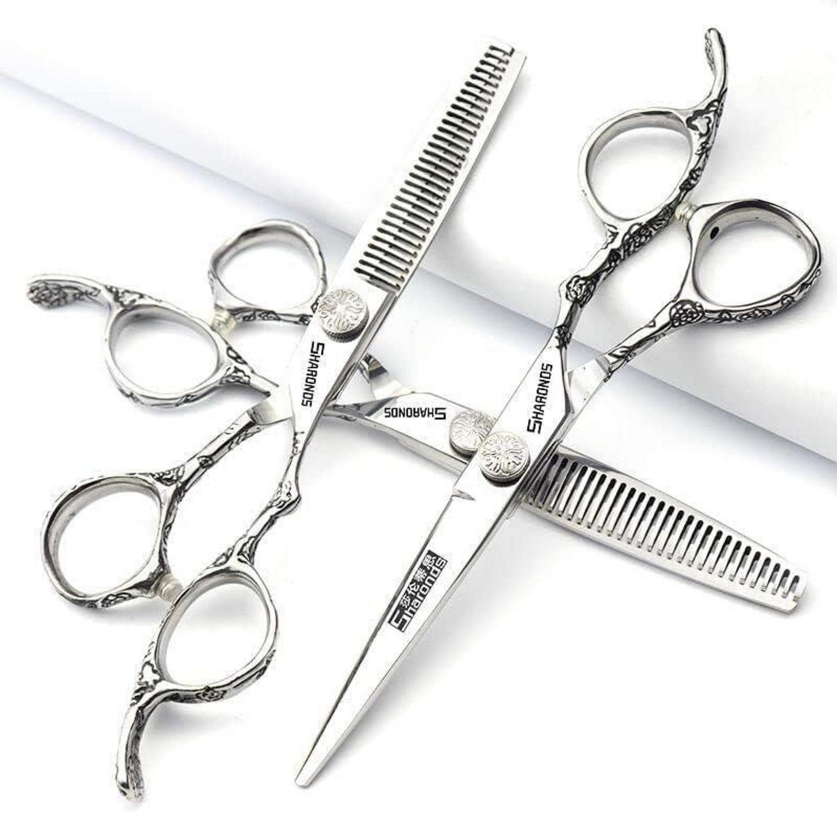 6 Zoll Japanische Friseurschere – Silberne Schlange Textur