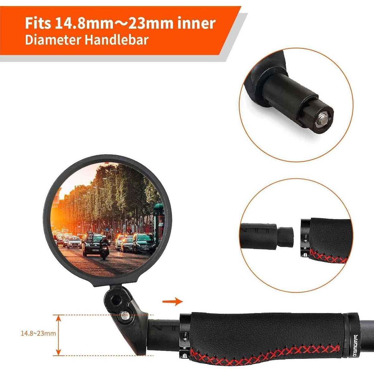 HD Mini Fahrradspiegel 360° Drehbar & Klappbar