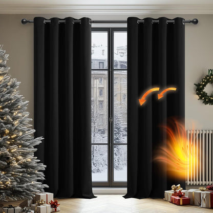 Blickdichte Verdunkelungsvorhänge 300x140 cm – 2er Set Schwarz
