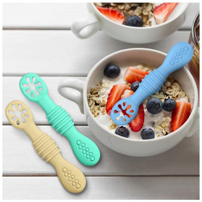 Baby Lernlöffel Silikon - 4er Set zum Selber Essen