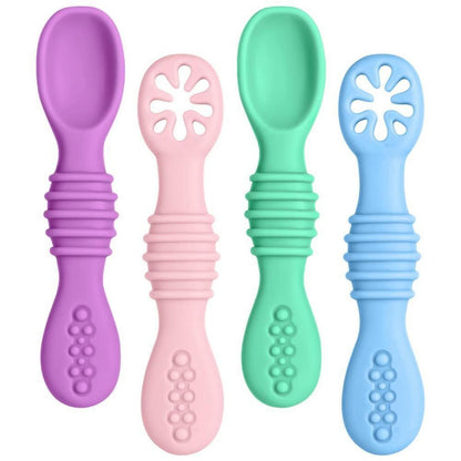 Baby Lernlöffel Silikon – 4er Set zum Selber Essen