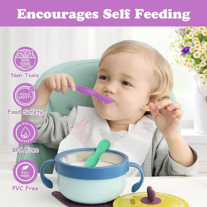Baby Lernlöffel Silikon – 4er Set zum Selber Essen