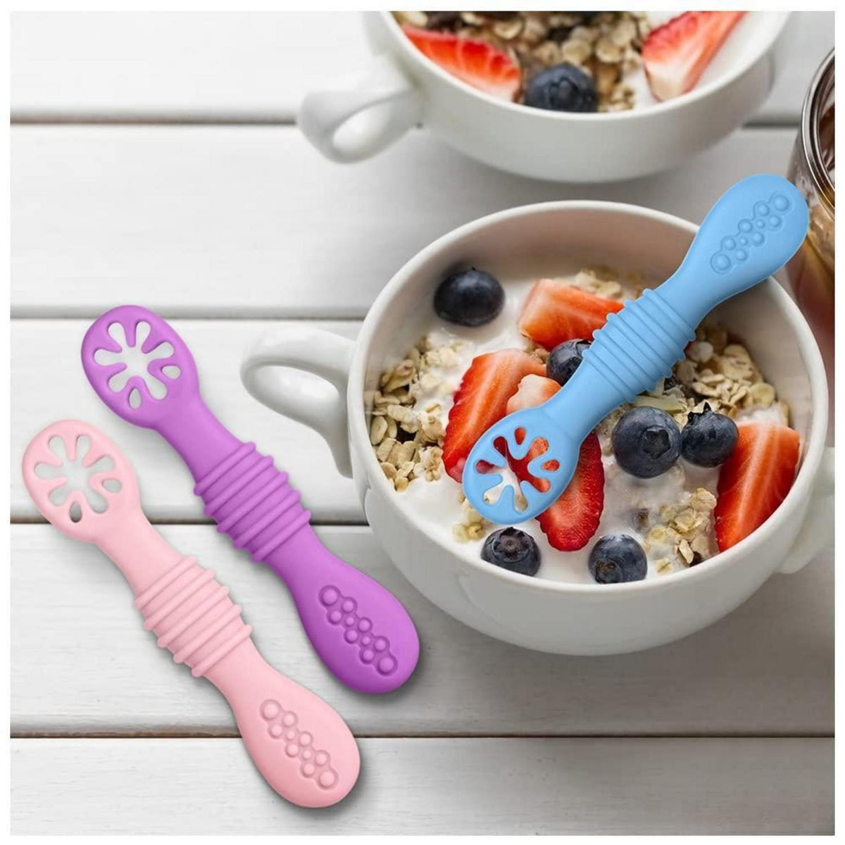 Baby Lernlöffel Silikon – 4er Set zum Selber Essen