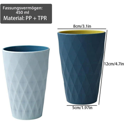 2x Zahnputzbecher Kunststoff Azzurro & Blu Profondo