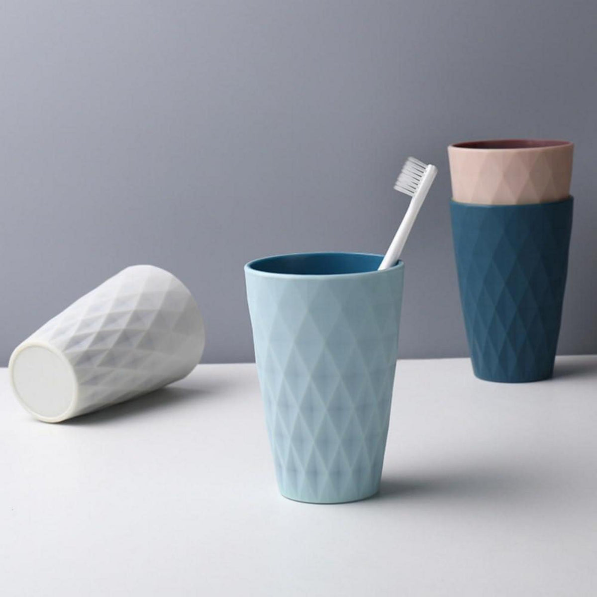 2x Zahnputzbecher Kunststoff Azzurro & Blu Profondo
