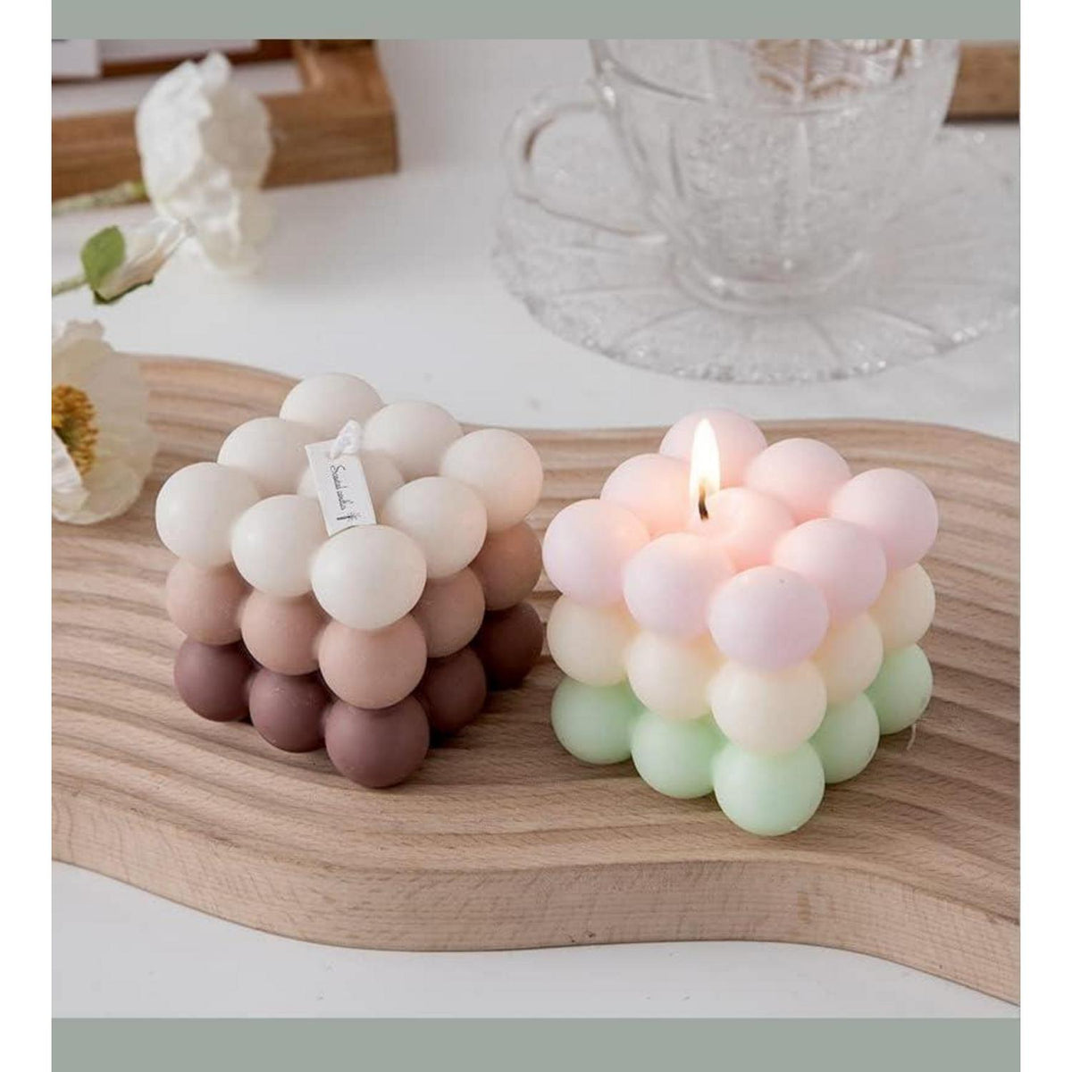 2er Set Duftkerzen aus Sojawachs, Ombre Bubble Kerzen