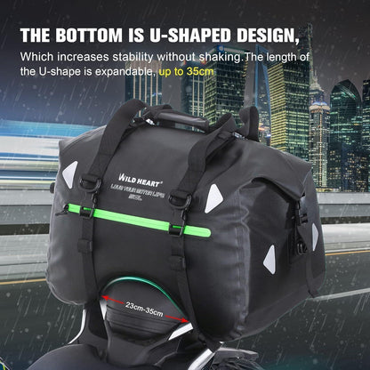 Motorrad Rücksitztasche 50L Wasserdicht TPU Gepäcktasche Schwarz