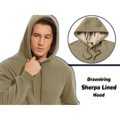 Herren Sherpa Hoodie – Warm & Winddicht – Khaki M
