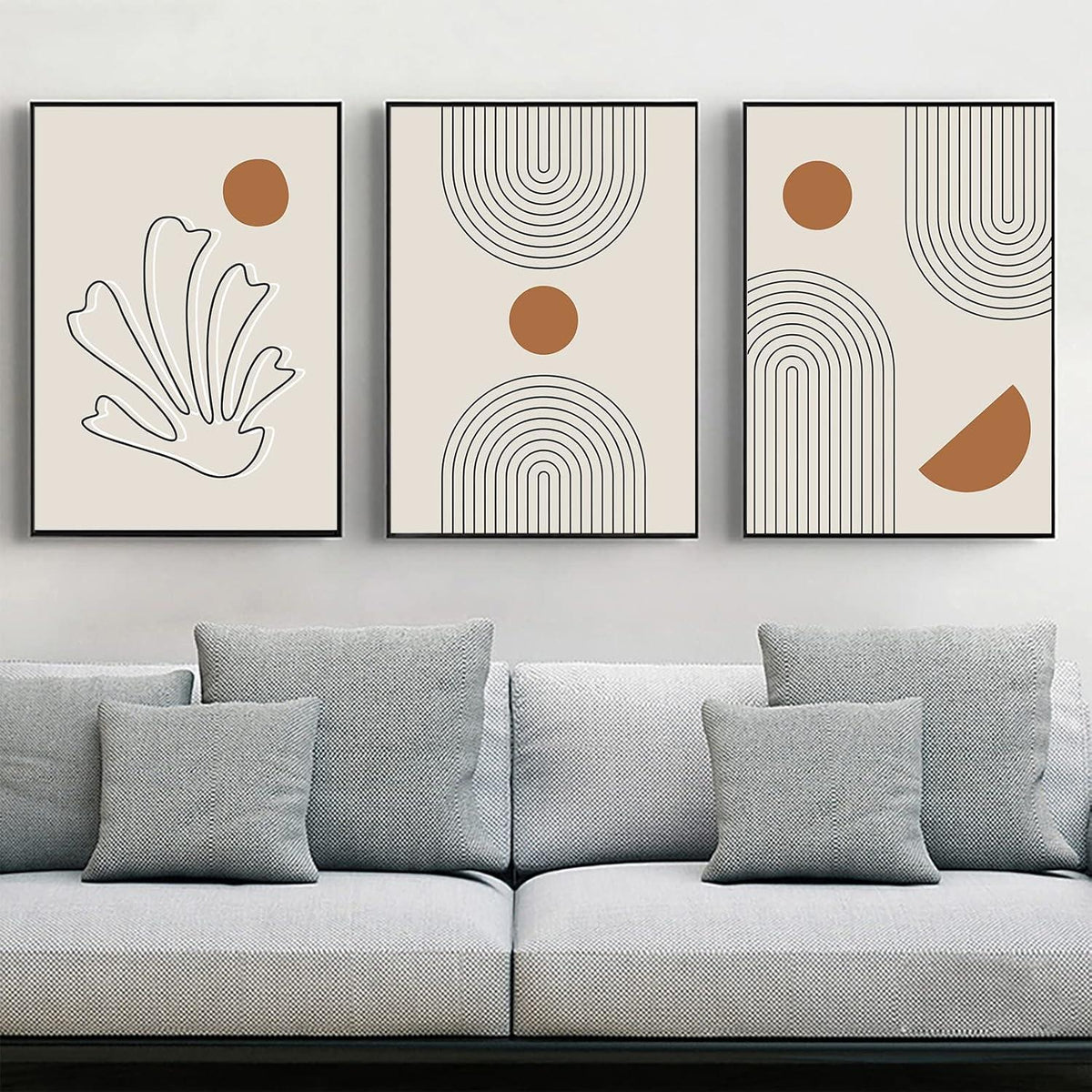 LYBOHO Leinwand Bilder Moderne Abstrakt Kunst für Wohnzimmer 3er Set 30x40cm