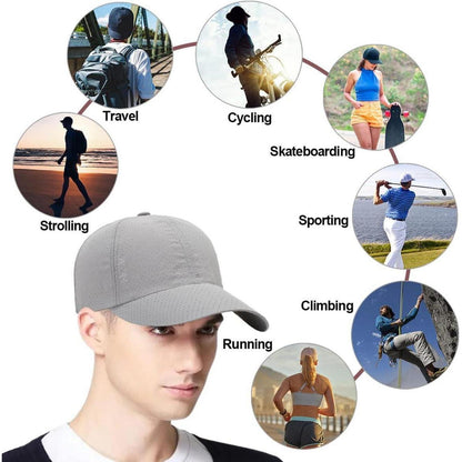 Herren Baseball Cap atmungsaktiv & schnelltrocknend Grau