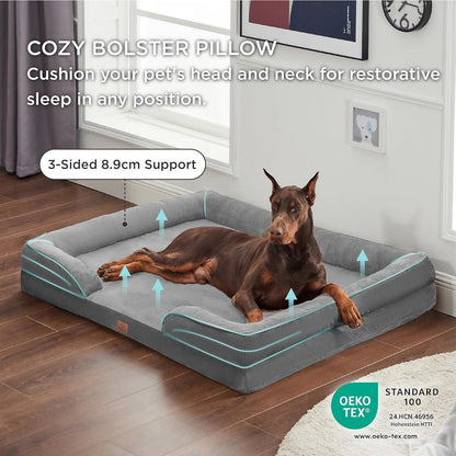 Orthopädisches Hundebett XXL Grau 134x106 cm