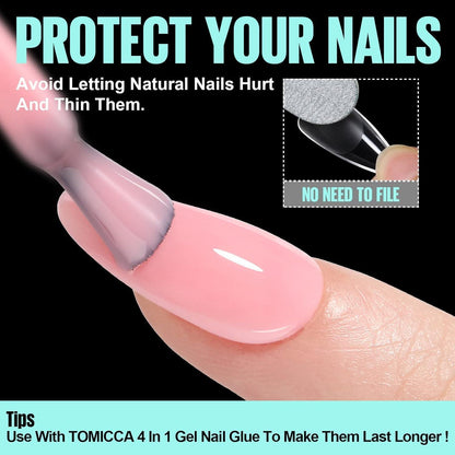 Almond Medium Gel Nageltips - 240 Stück, 12 Größen