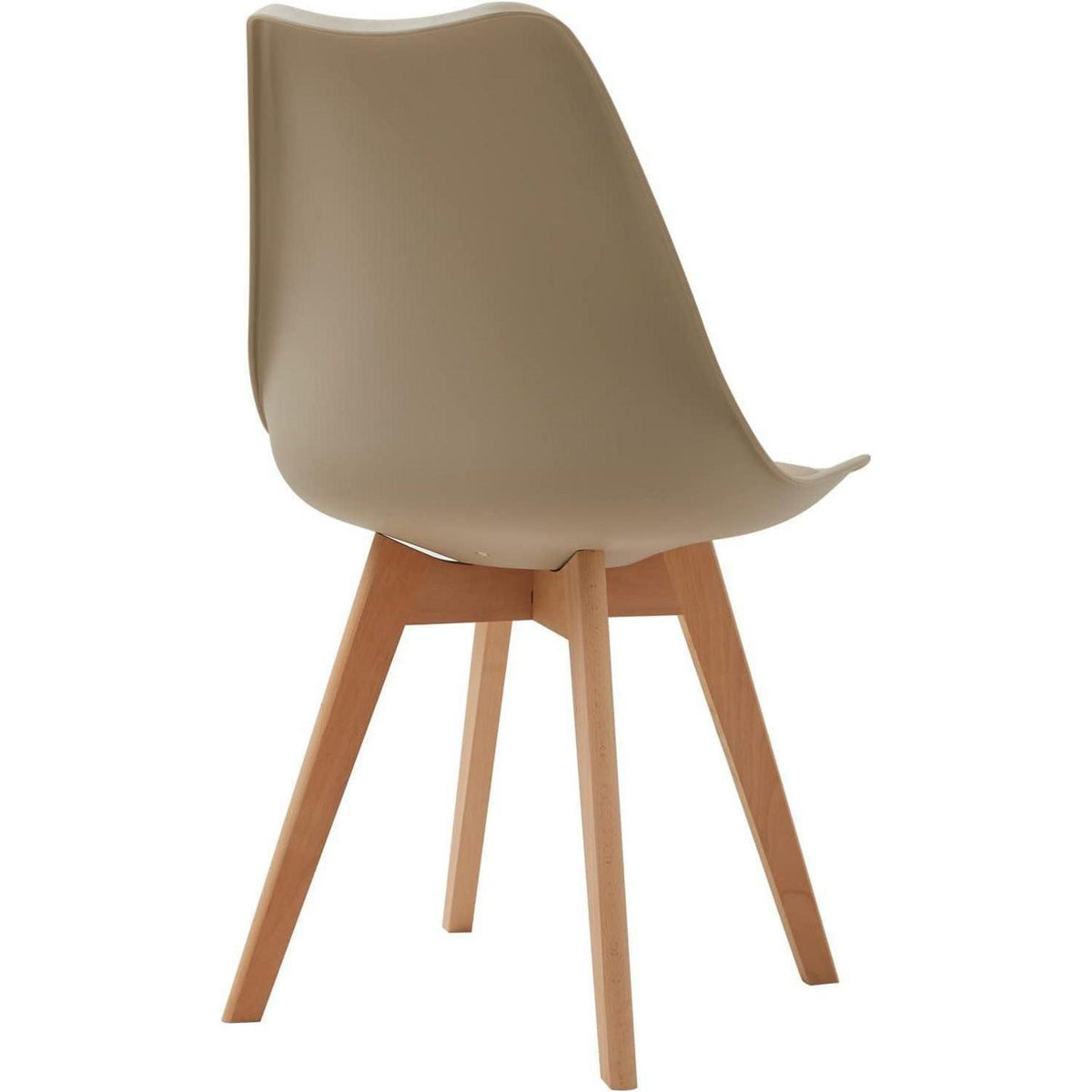 8 Esszimmerstühle Skandinavisch, Khaki & Beige, Sitz in Lederoptik