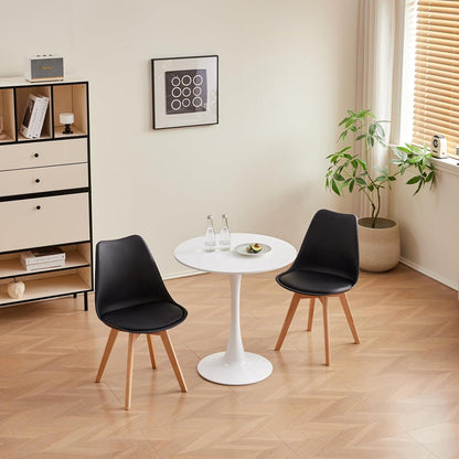 Skandinavische Esszimmerstühle 2er Set Schwarz