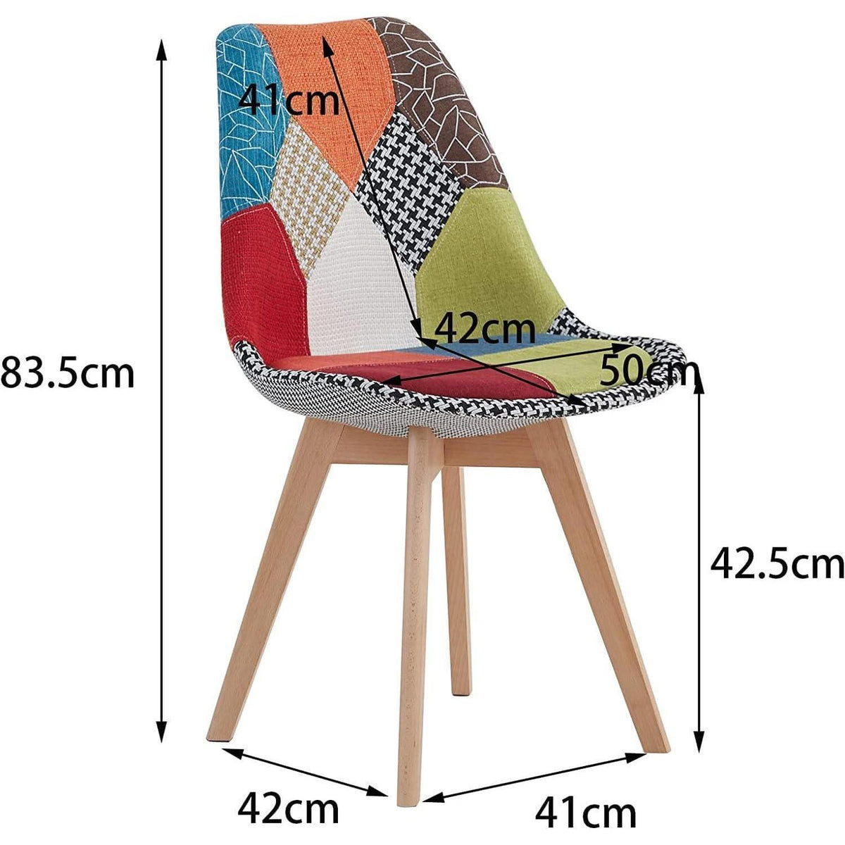 Patchwork Esszimmerstühle Set (Rot) mit Sitzkissen