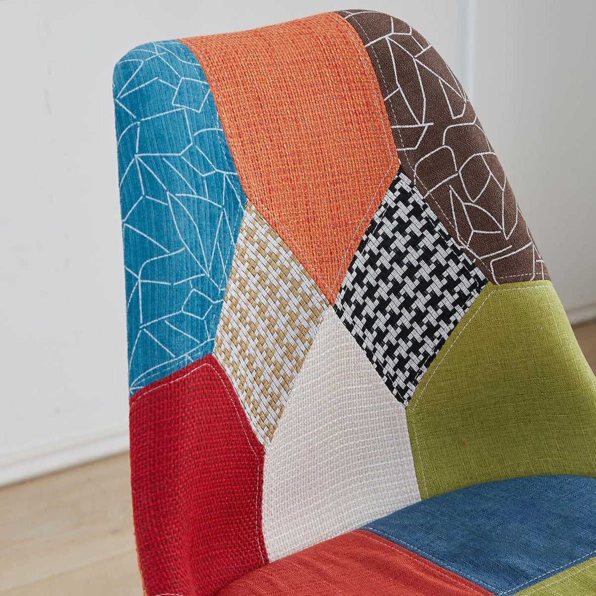 Patchwork Esszimmerstühle Set (Rot) mit Sitzkissen
